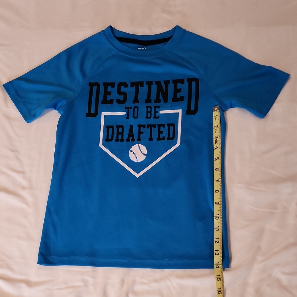 Carter's Blue 'Destined to be Drafted' Kids Baseball Tee. Size 8